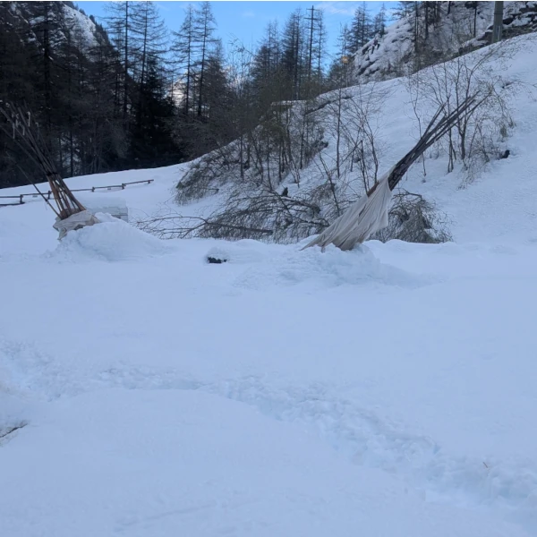 Schneemassen zerstören Tipis - Wintereinbruch im Maiensäss, unser Abenteuer wird auf die Probe gestellt